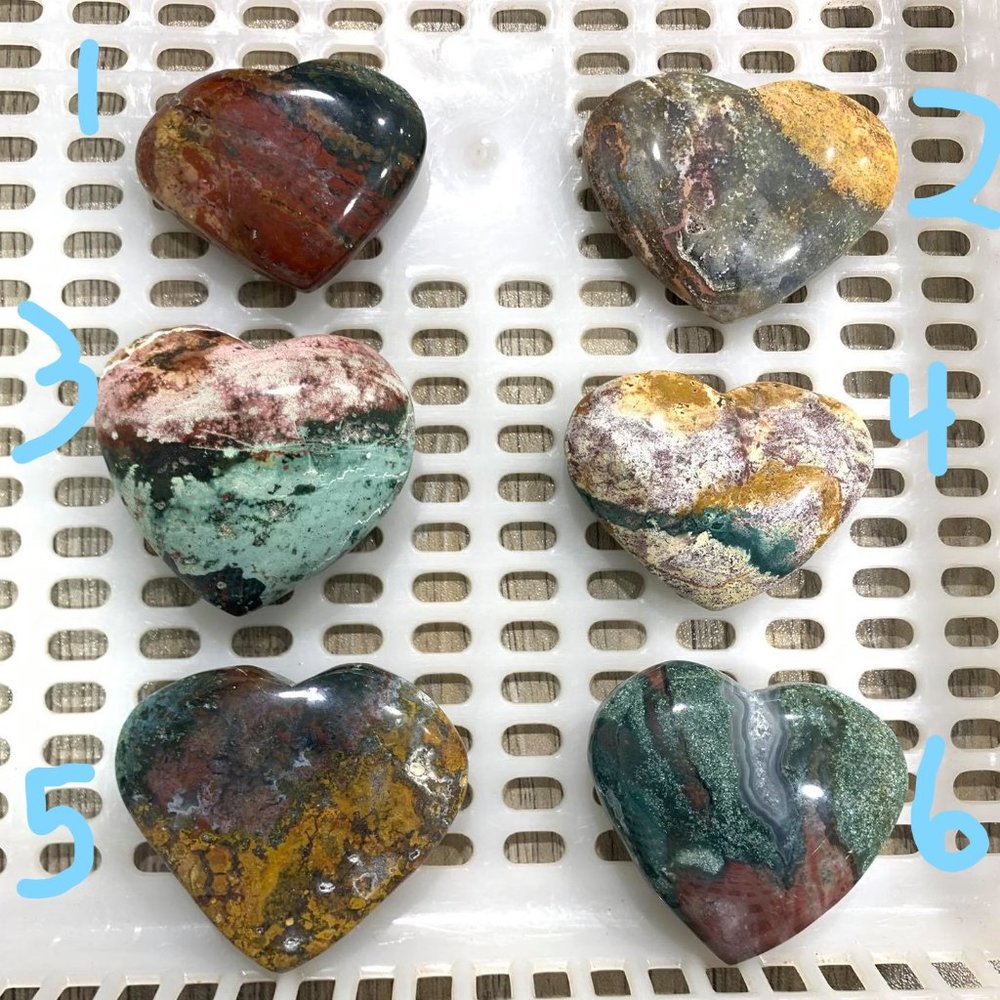 Ocean Jasper Hearts you pick - Picture 2 of 2